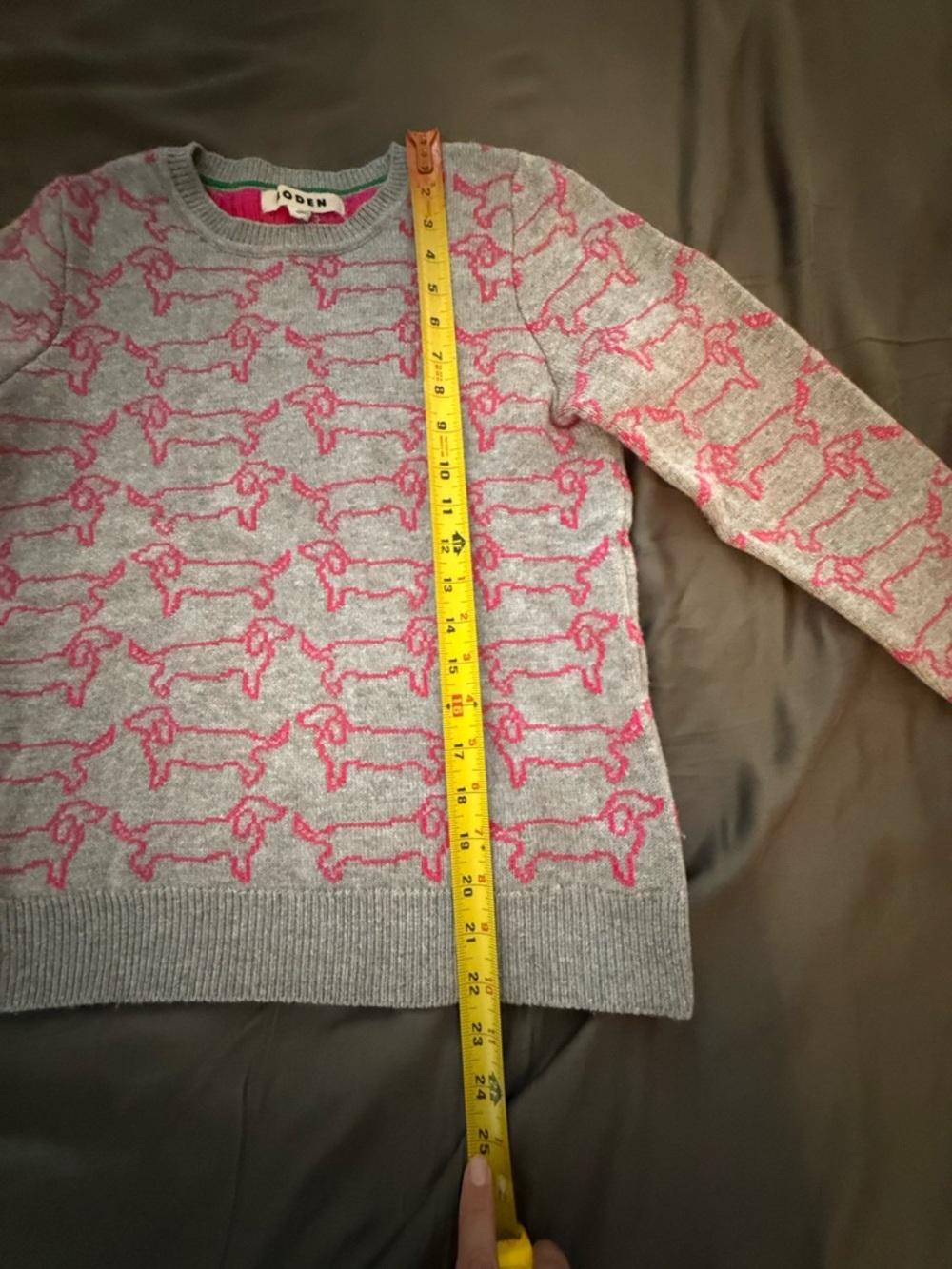 Boden Heather Dachshund Jacquard Wool Blend Jumper pink - Picture 13 of 13